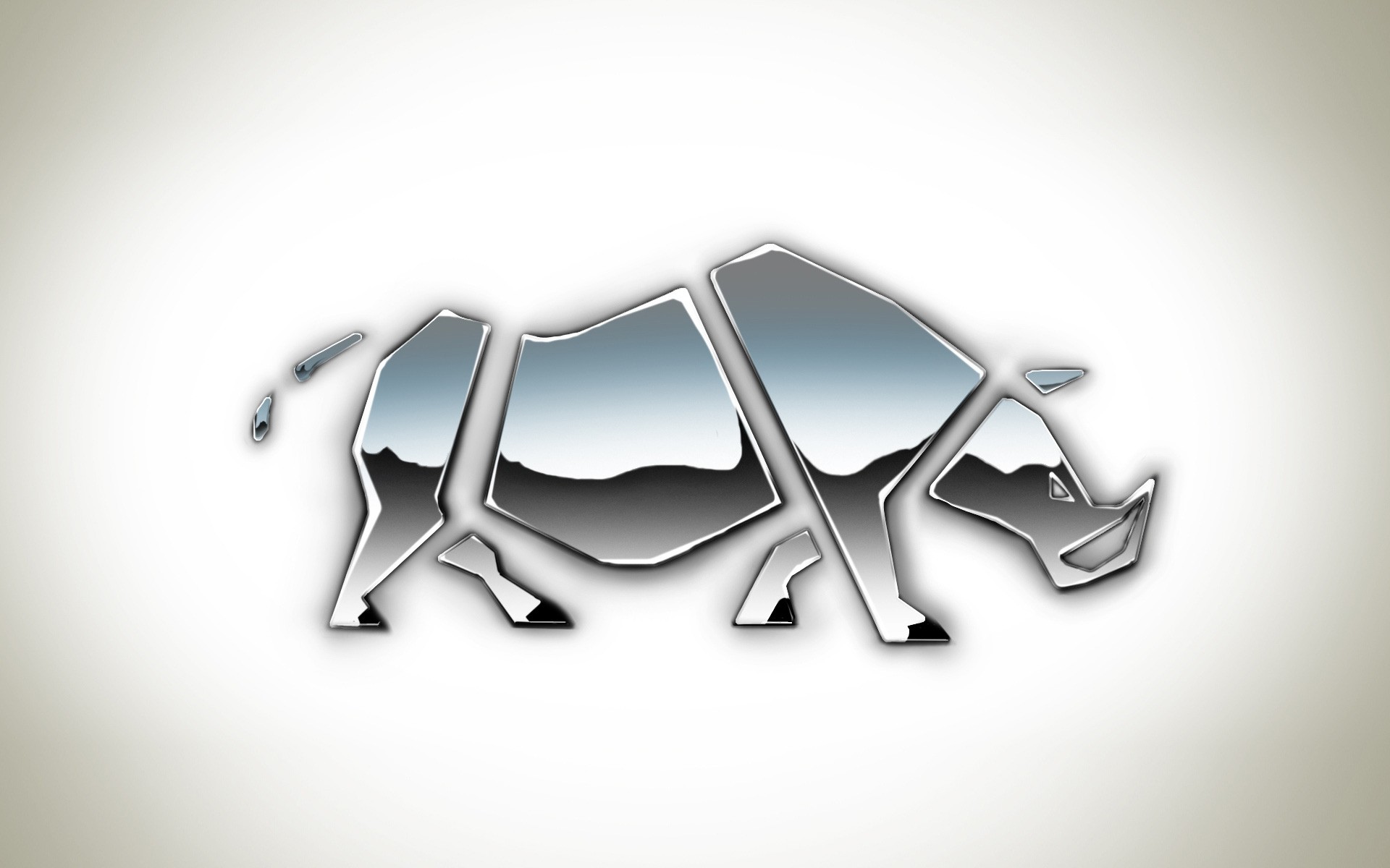animals illustration art abstract design desktop luster reflection aluminum rhino