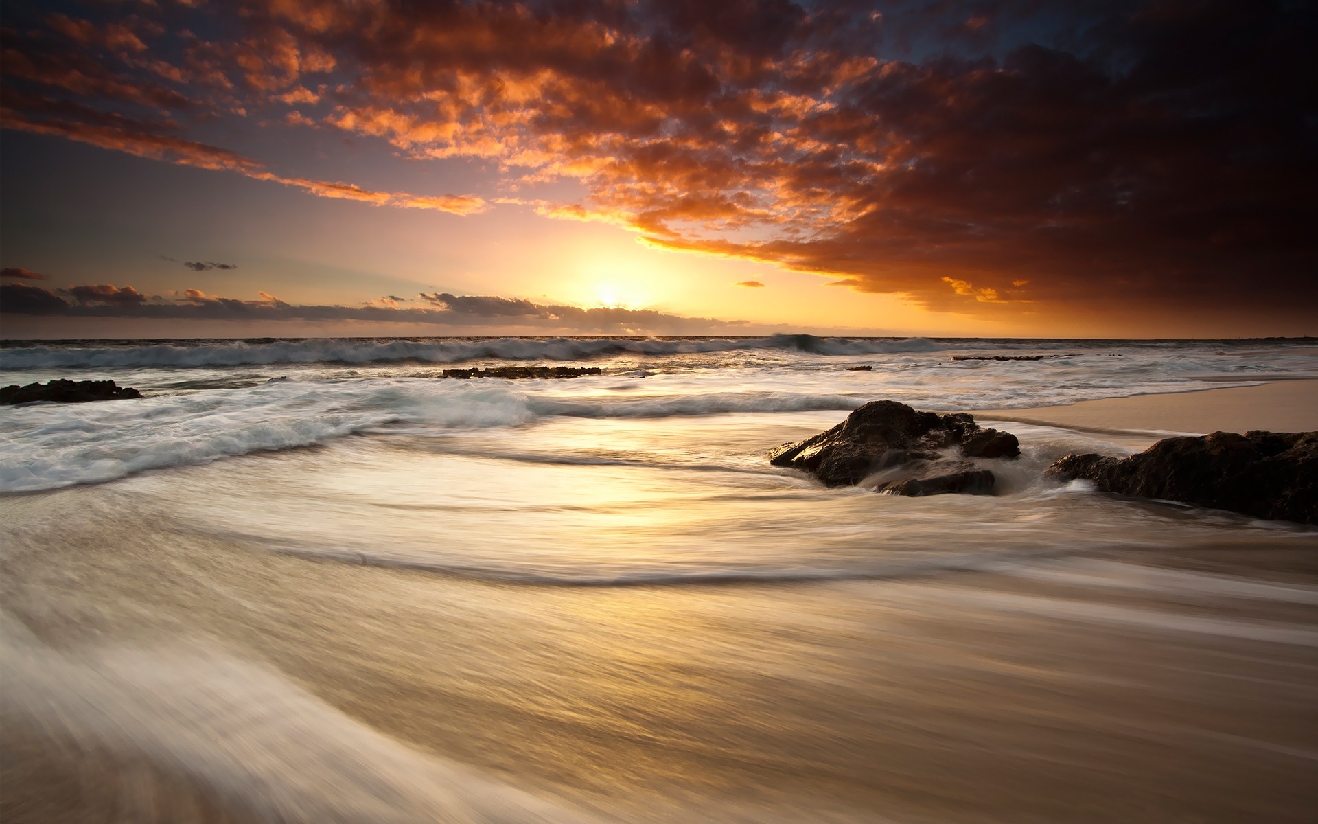 paysage coucher de soleil plage eau aube océan mer crépuscule paysage soleil soir mer paysage sable surf vague ciel nuage beau temps voyage vagues fond nuages