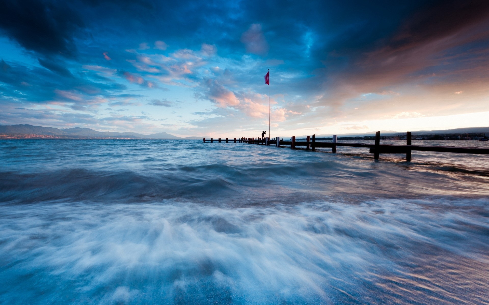 landscapes water sea ocean sunset beach sky dawn sun seascape travel seashore dusk summer landscape nature pier cloud sea waves blue landscape