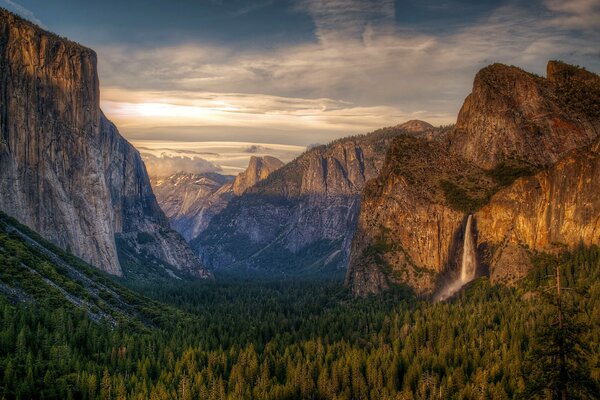 Le Canyon et la forêt, le ciel sans fin et la nature magnifique