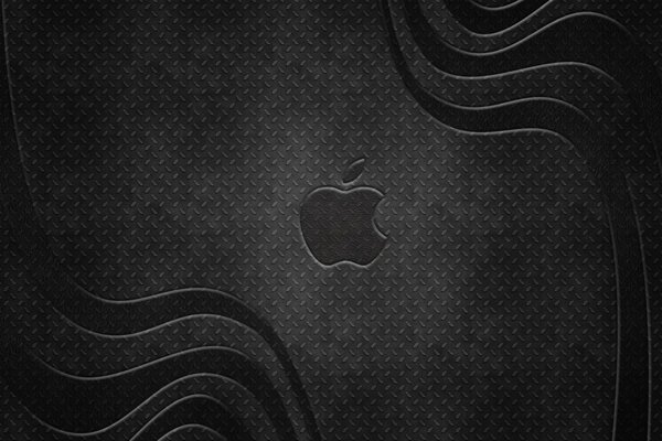 Apple-Logo auf schwarzem Hintergrund