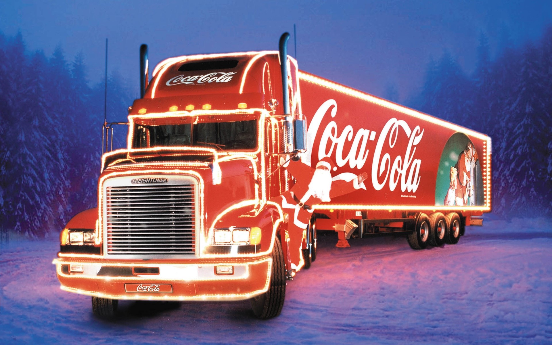 christmas vehicle transportation system truck car drive travel traffic celebration coca cola