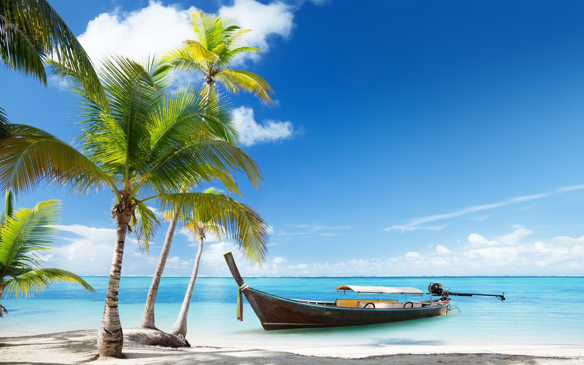 landschaft tropisch sand strand exotisch reisen idylle sommer insel türkis meer entspannung palmen sonne paradies wasser urlaub kokosnuss ozean landschaft lagune boot exotische insel palmen blauer himmel