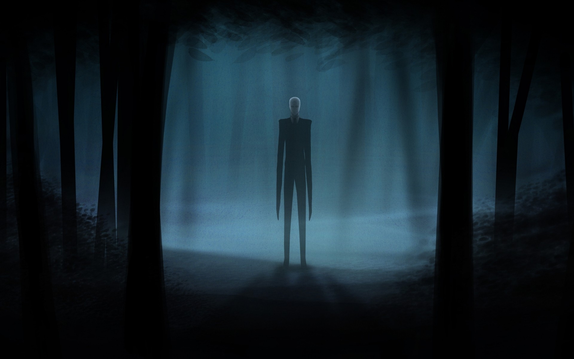 other games art blur light fog backlit monochrome spotlight ghost dark shadow paranormal creature slenderman game