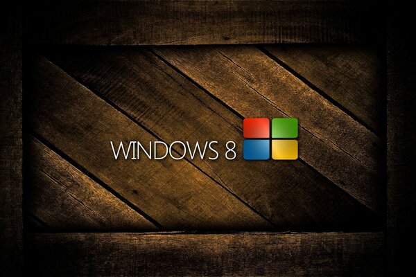 Segno di Windows sullo sfondo di uno scudo di legno