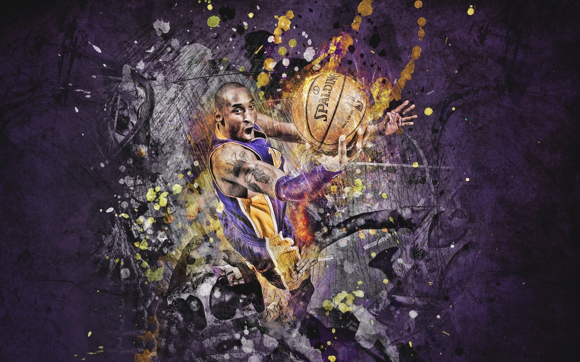 basquete arte ilustração pintura grafite artístico mulher religião lakers jogador de basquete fundo