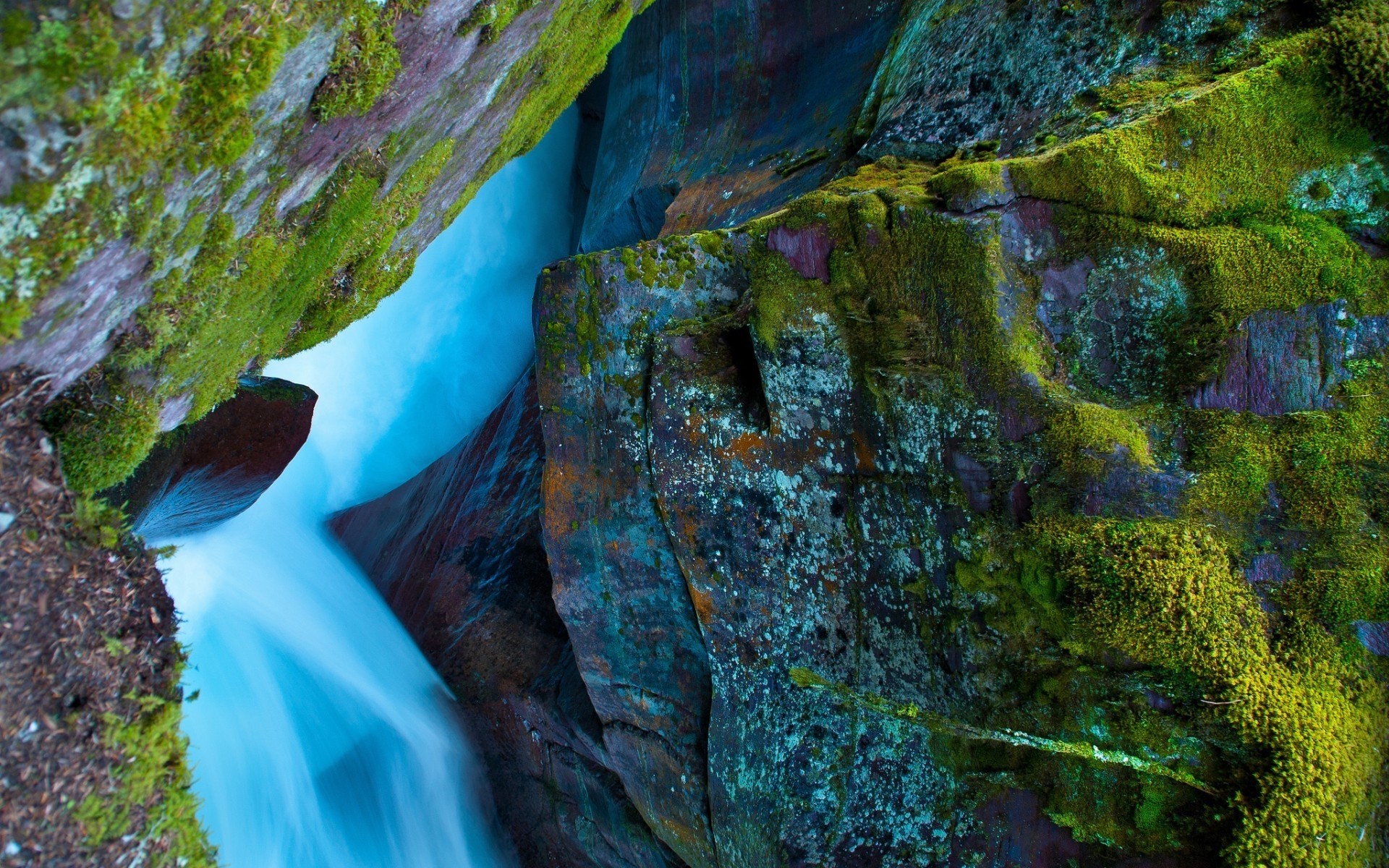 landscapes art painting water abstract nature brush splash artistic color watercolor stain canvas texture rocks waterfall blue waterfall green rocks