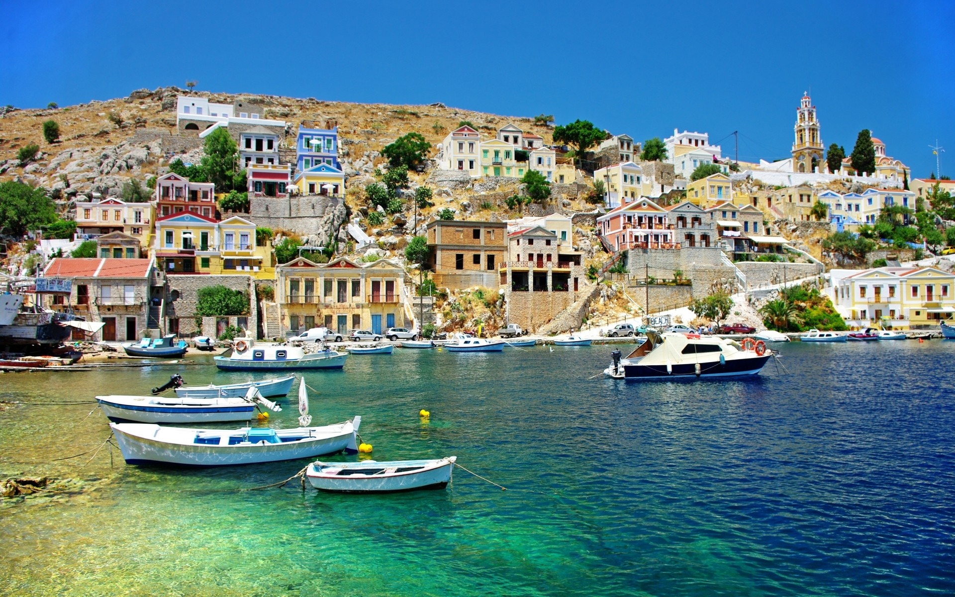 grecia mare barca mare porto viaggi città acqua turismo porto vacanza barca yacht città marina costiera casa punto spettacolo costa baia barca paesaggio colline