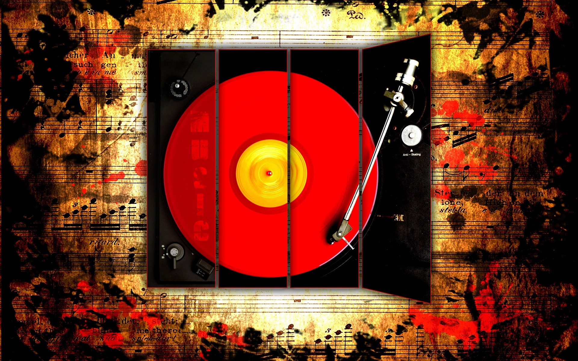 abstract music desktop retro technology design old red disco remix disc