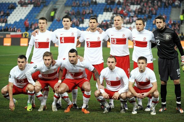 Fußballmannschaft der Männer im Stadion