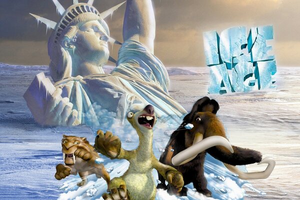 Cartel de la caricatura Ice Age 