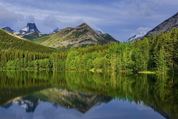 Schöne Berglandschaft und blauer See