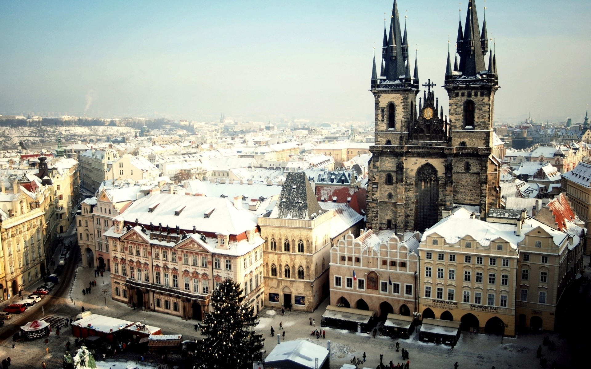 other city architecture city travel building church cityscape town urban tourism sight religion outdoors house sky old cathedral landscape skyline tower czech republic tyn church prague cathedral