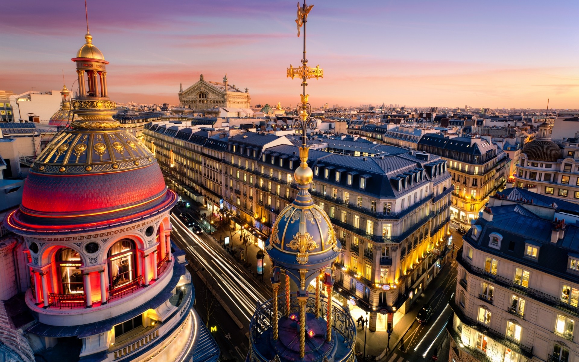 francja podróże architektura miasto dom zmierzch niebo wieczorem na zewnątrz oświetlony miejski turystyka spektakl wieża miasto opera paris paris grand opera francja grand opera