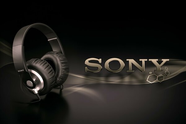 Cuffie di Sony e iscrizione di marca