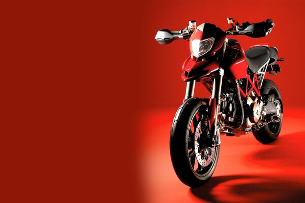 Moto on a red background bike