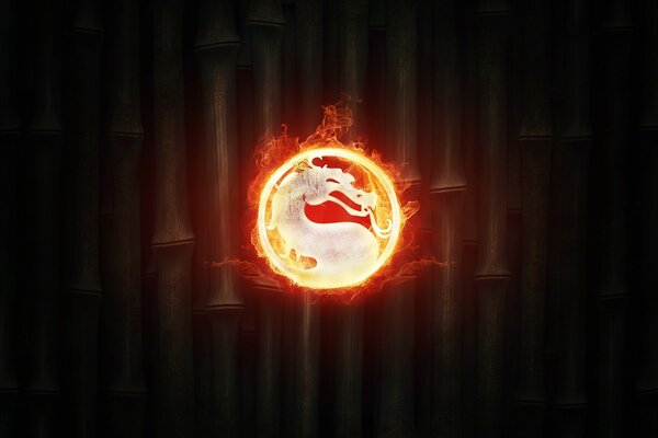 Schild Portal Kombat flammender Drache