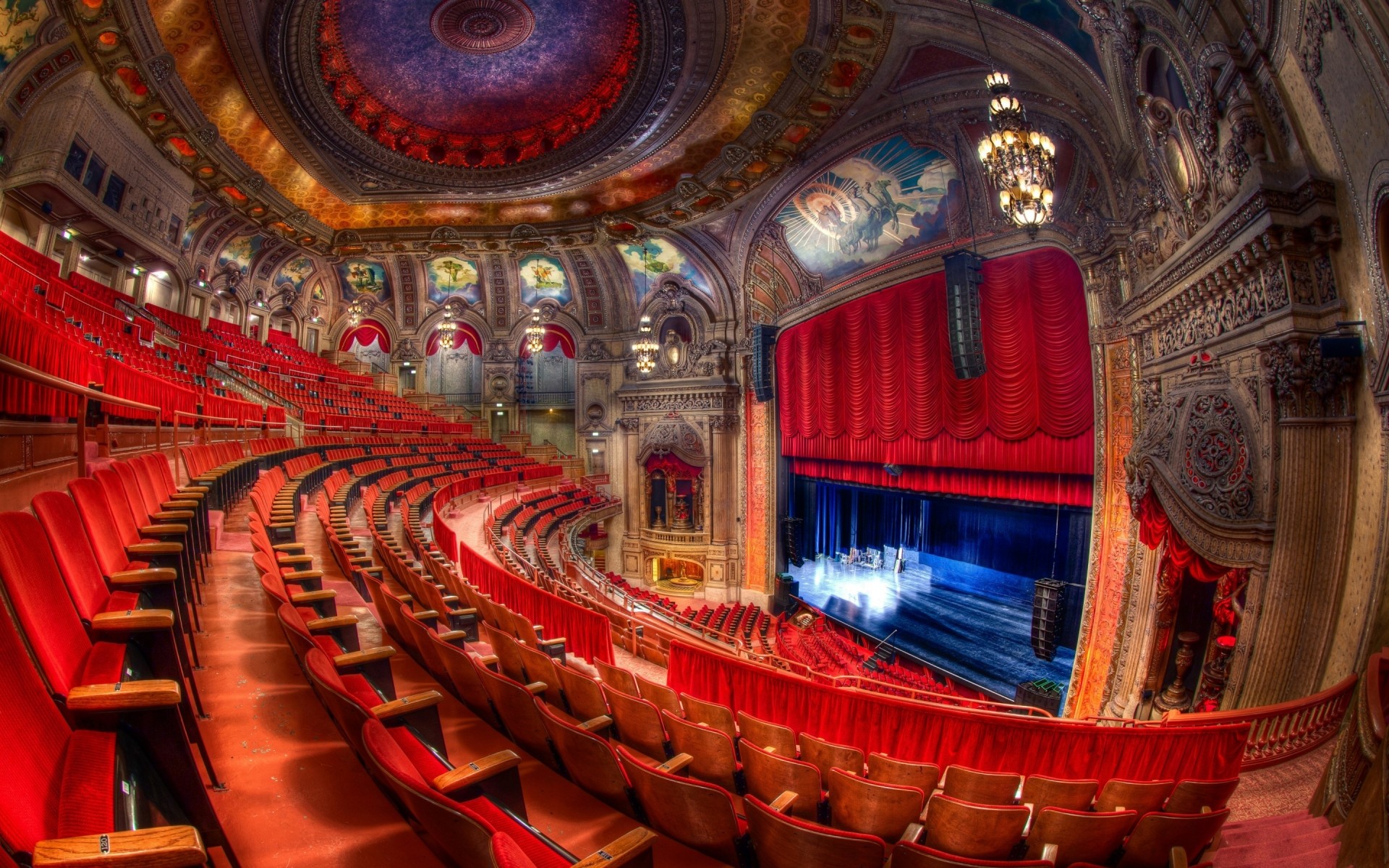 eua interior teto arquitetura religião viagens dentro arte teatro lugar auditório palco cadeiras vermelhas quarto