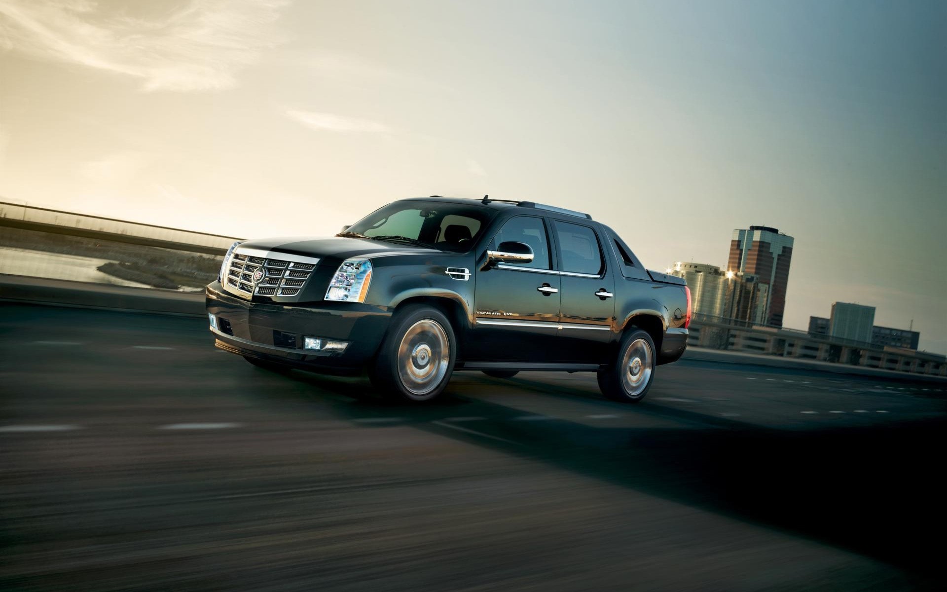 cadillac car vehicle transportation system road traffic asphalt fast drive hurry travel truck action cadillac escalade