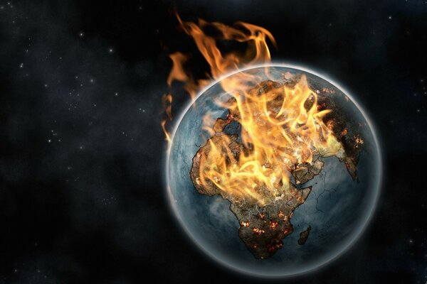 Raging flames on planet Earth