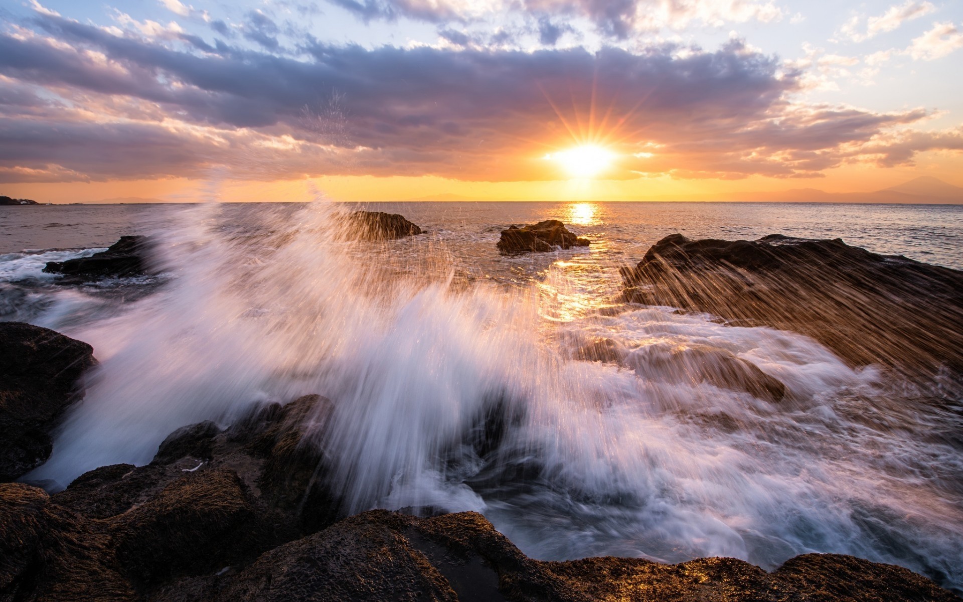 landschaft sonnenuntergang wasser dämmerung strand meer landschaft ozean dämmerung landschaft abend sonne meer himmel natur reisen brandung rock steine wellen