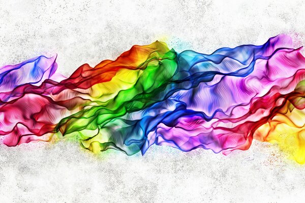 Abstraction of rainbow colors on a gray-white background