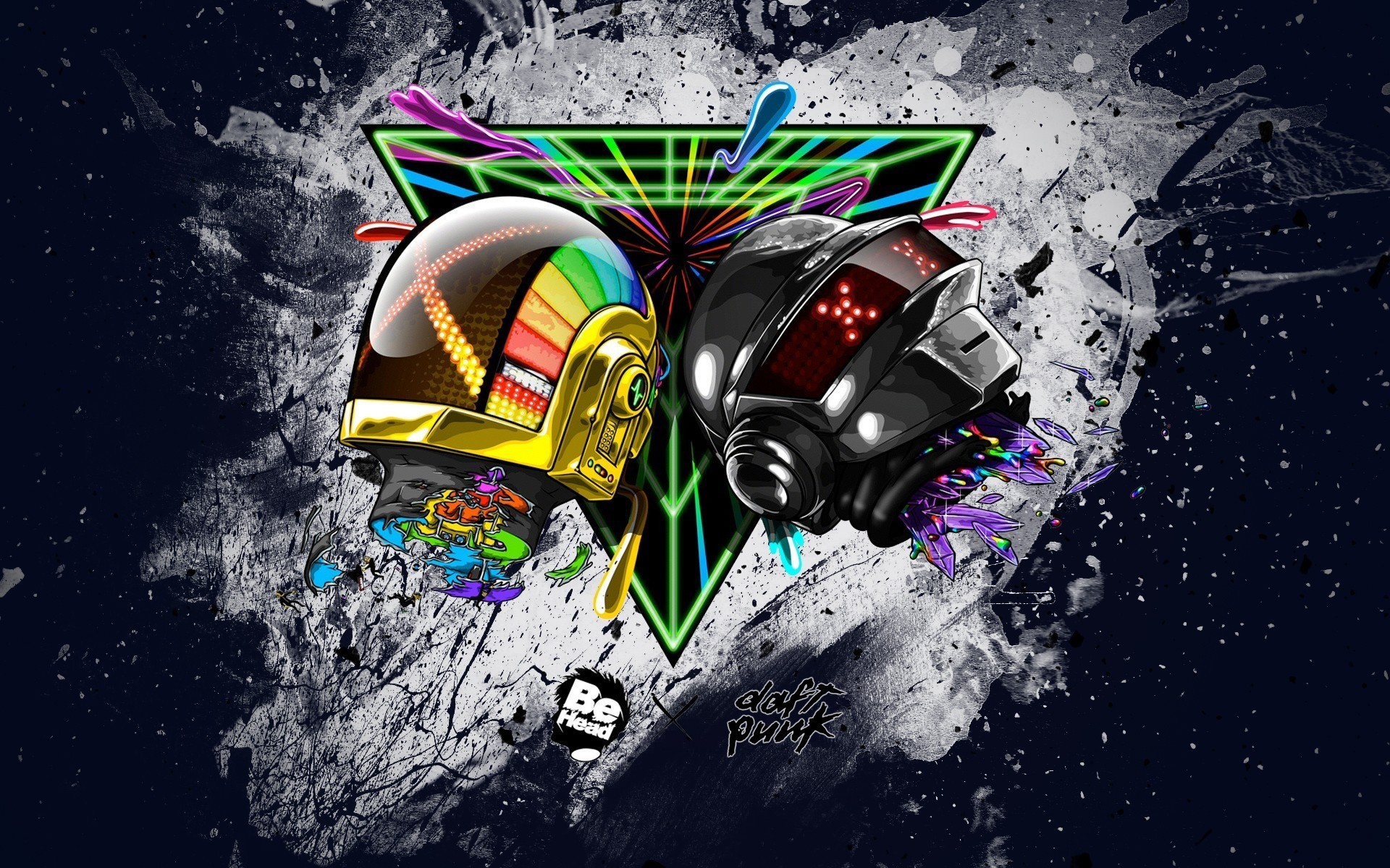 dj desktop planet splash abstract illustration space technology daft punk