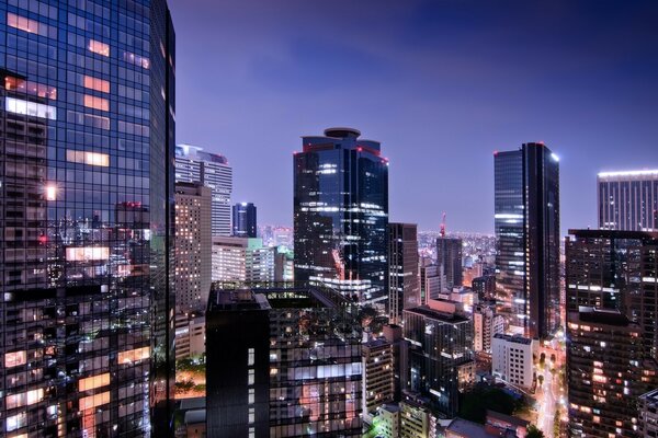 Evening city center of Japan