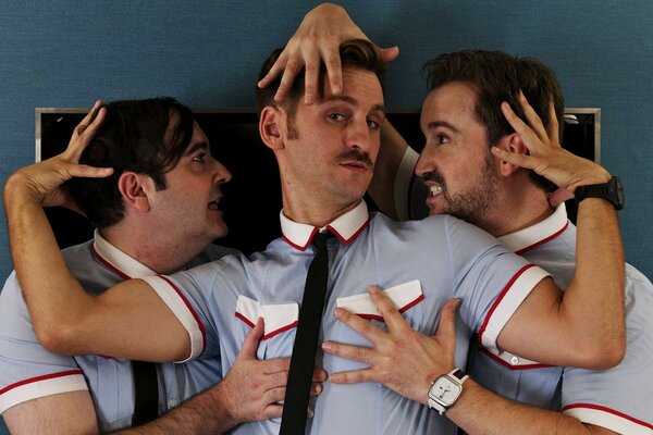 Funny picture from a movie with men