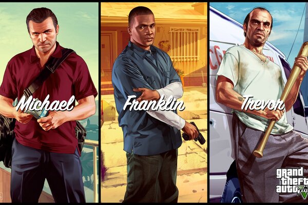 Retrato de los personajes del juego gta