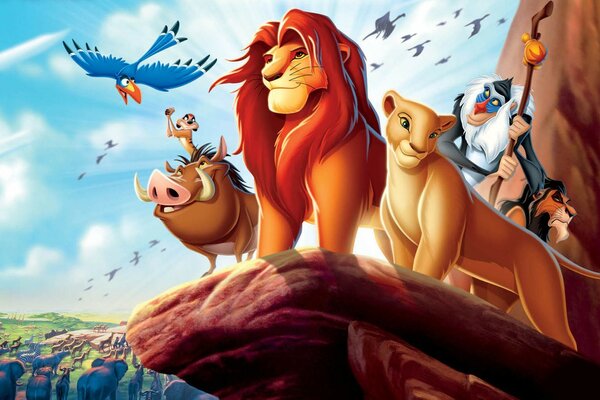 Dibujos animados el rey León. personajes principales de la caricatura el rey León