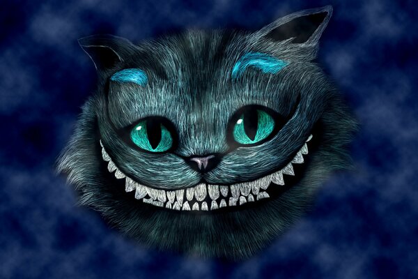 The face of the Cheshire cat from the movie Alice in Wonderland