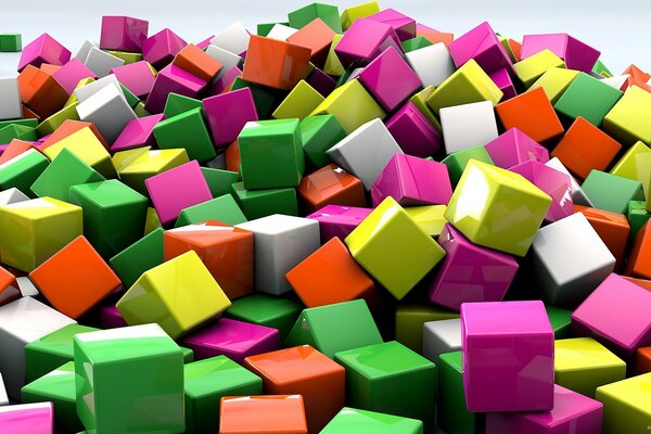 Multicolored geometric cubes abstraction