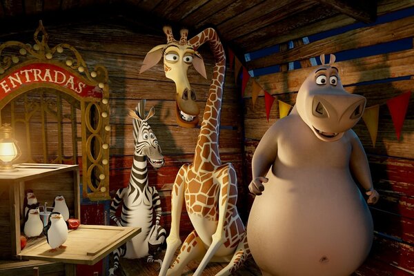 A frame from the cartoon Madagascar