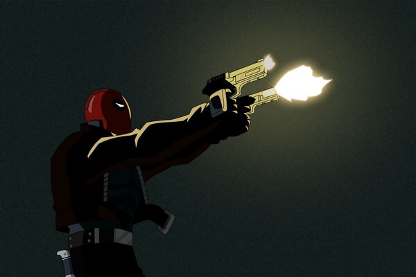 Deadpool mit einer Cartoon-Waffe