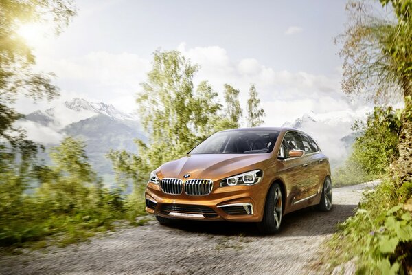 Belle voiture au milieu de la nature