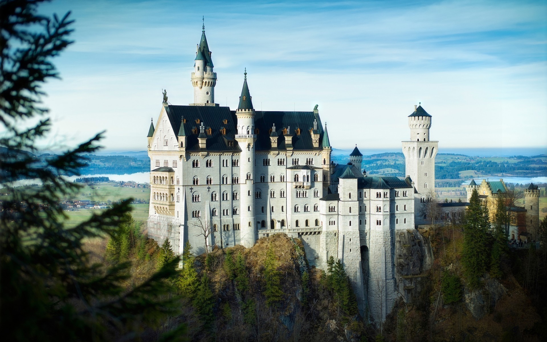 deutschland architektur reisen gotisch haus schloss turm alt himmel im freien stadt antike kirche stadt tourismus landschaft schloss neuschwanstein