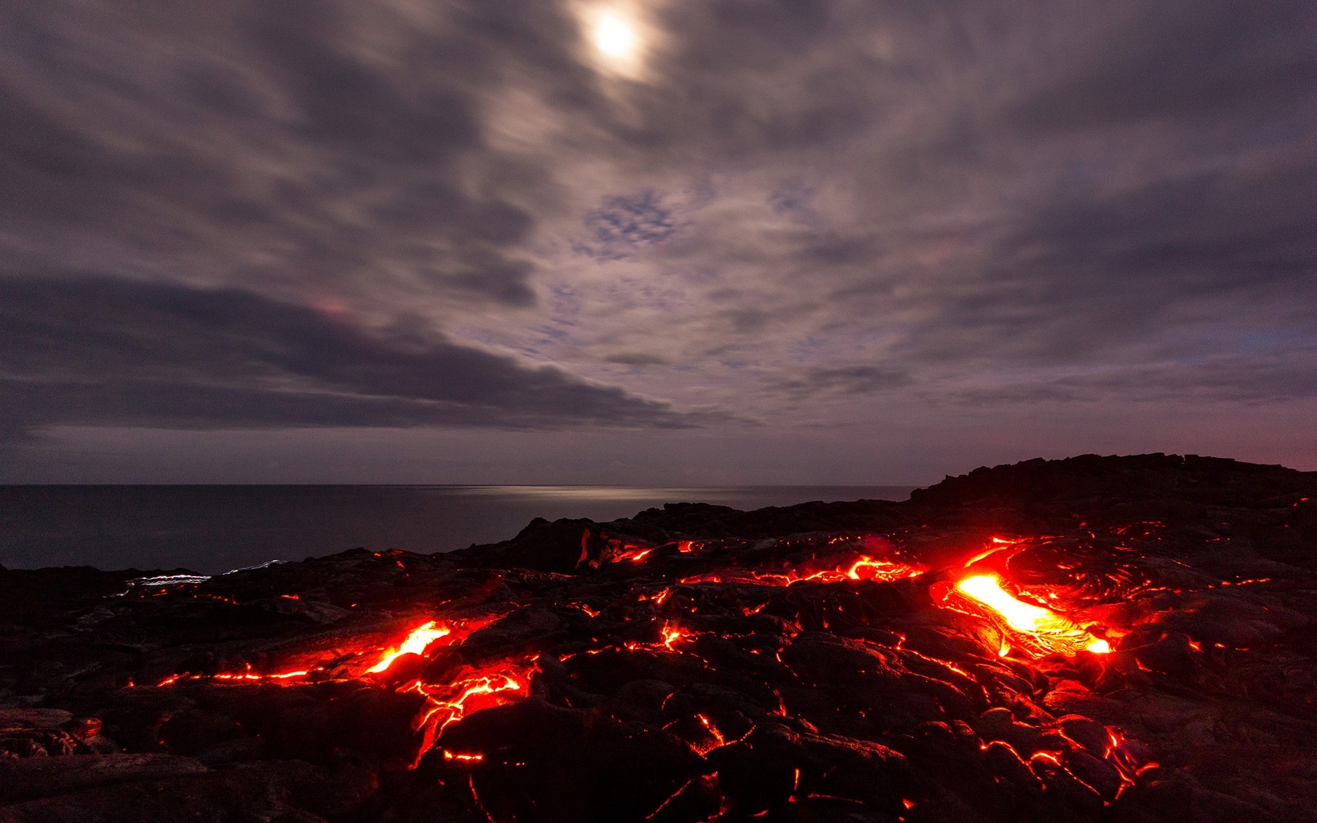 landschaft sonnenuntergang abend dämmerung dämmerung sonne licht flamme blitz lava vulkan