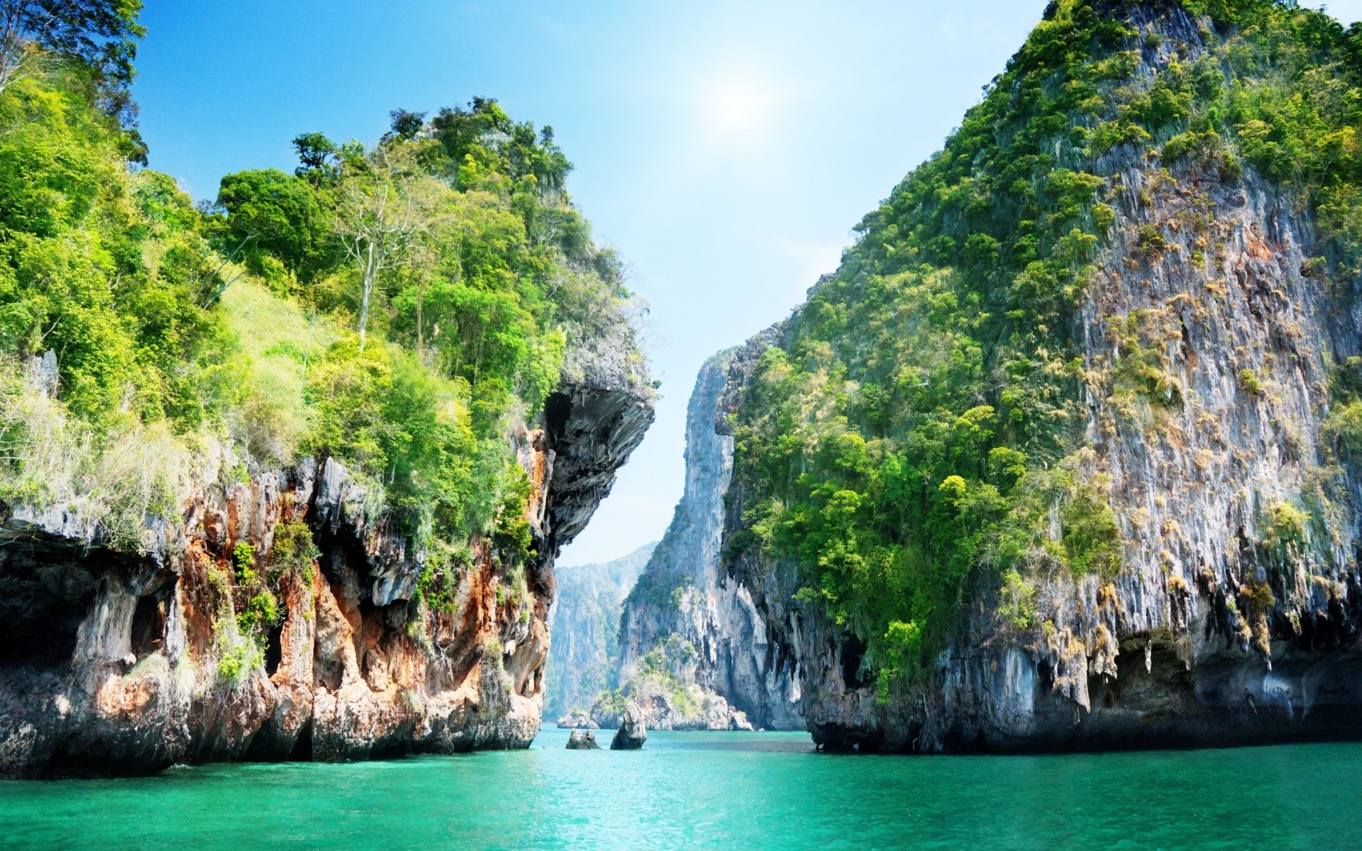 landschaft wasser tropisch natur paradies reisen dschungel schön urlaub rock landschaft lagune sommer landschaft baum insel türkis exotisch holz spektakel tourismus meer