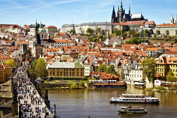 A tourist place with beautiful houses