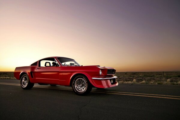 A car crossing the desert. Freedom of speed