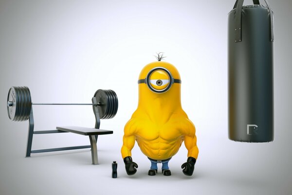 Funny bodybuilder and a very funny cartoon