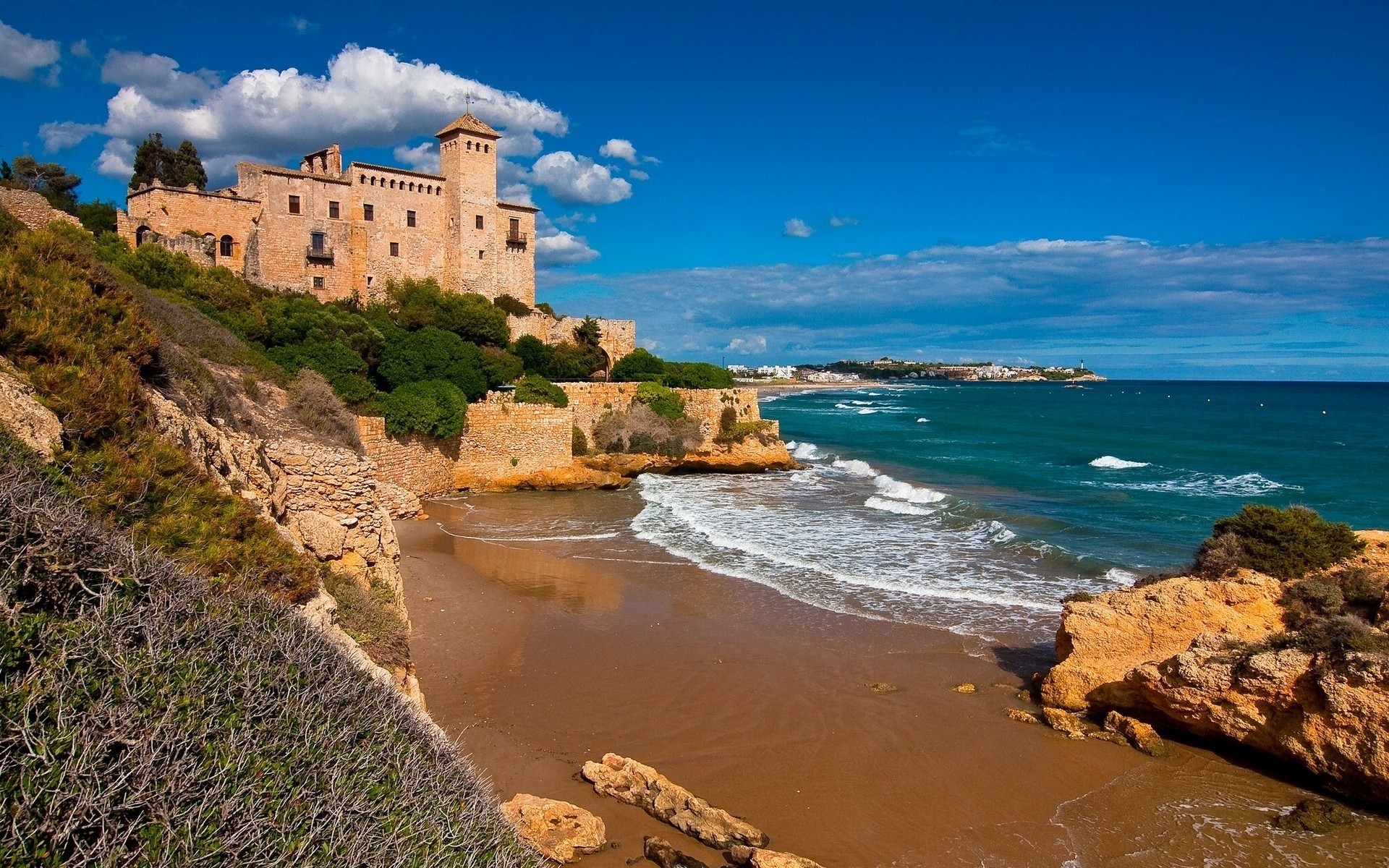 spanien wasser reisen meer meer strand im freien ozean himmel architektur rock tageslicht landschaft costa dorada tarragona