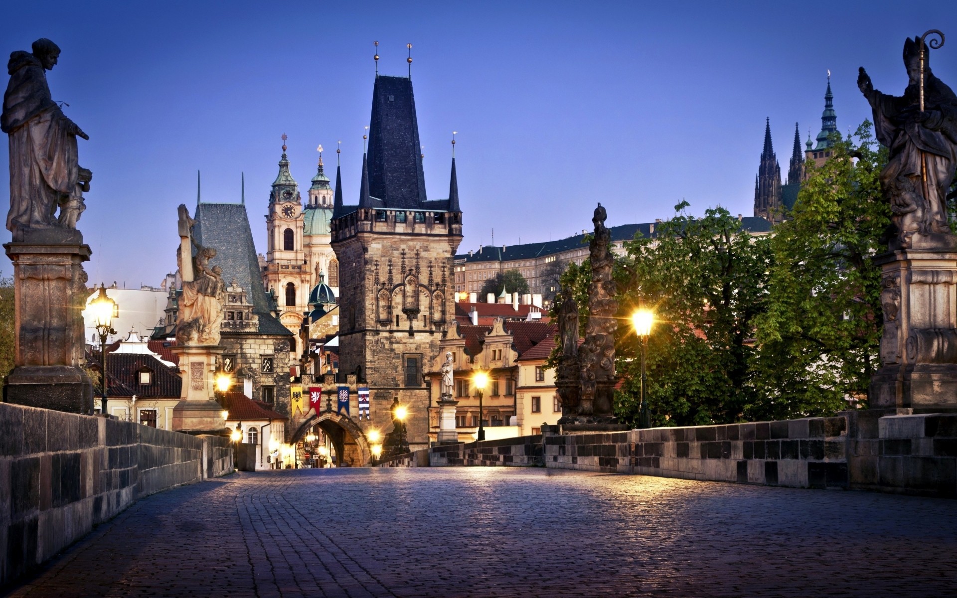 other city architecture city travel river dusk illuminated building bridge evening gothic outdoors sky town old church cityscape castle urban prague