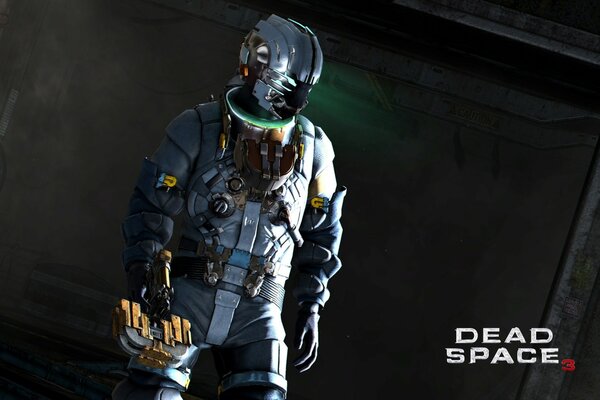 एक अंधेरे पृष्ठभूमि पर एक अंतरिक्ष यात्री के साथ एक खेल का चित्रण
