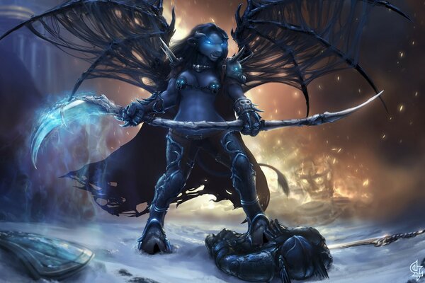 Personagem guerreiro de world of warcraft