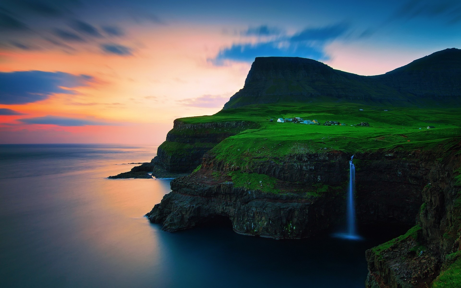 landscapes water sunset landscape seashore travel ocean sea beach sky nature dawn seascape evening dusk rock island scenic hills cascade