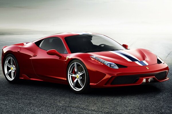 Ferrari қызыл спорттық көлігі