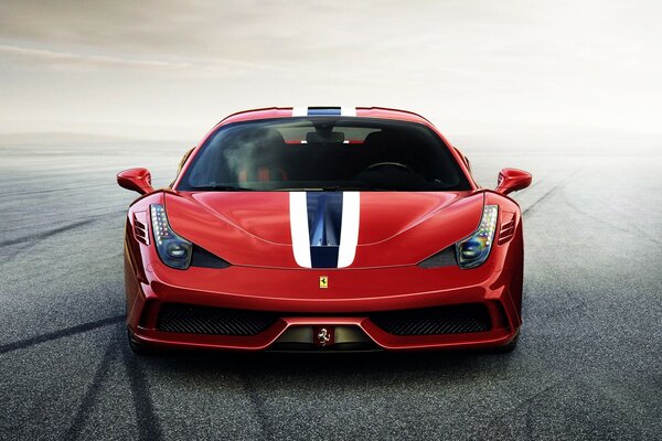 The red Ferrari is looking at you