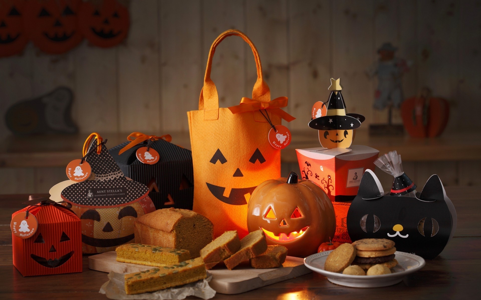 halloween cibo natura morta zucca candela natale tavola vacanza famiglia